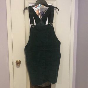Teal corduroy overall style dress!